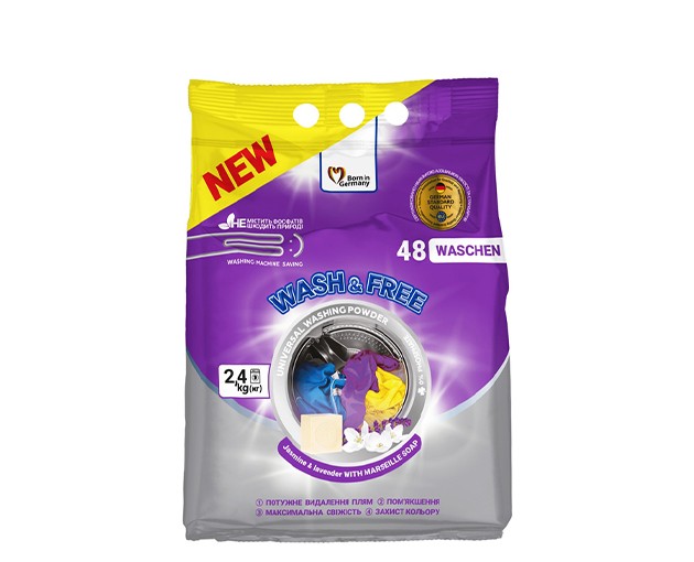 WASH & FREE washing powder universal Jasmine and lavender 2.4gr